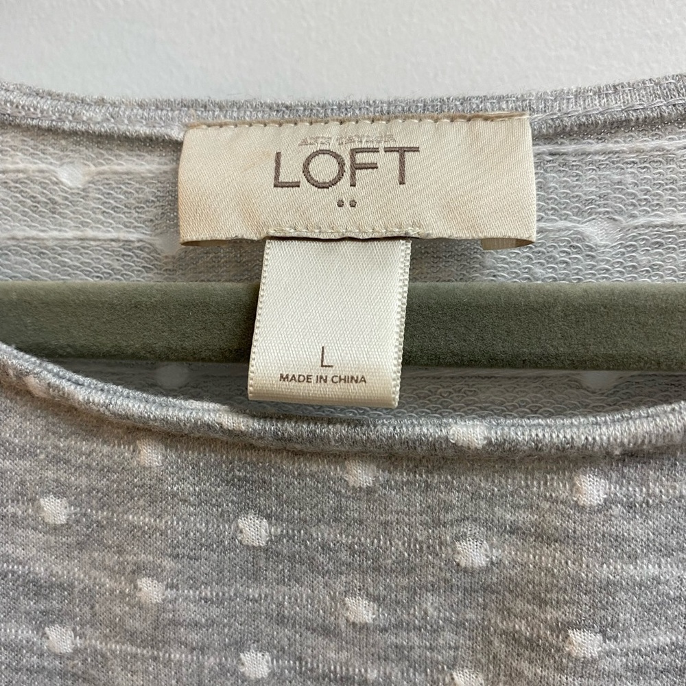 loft gray and white 3/4 sleeve